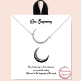 81064, CRESCENT MOON NECKLACE/RHODIUM DIPPED