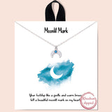 81073, MOONLIT MARK" DAINTY NECKLACE/RHODIUM DIPPED