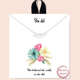 81081, "SHE DID" CUBIC ZIRCONIA NECKLACE