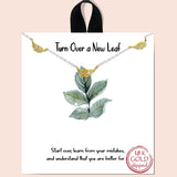 81995, "TURN OVER A NEW LEAF" DAINTY NECKLACE