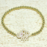 82035, ELEPHANT STAINLESS STEEL BEAD STRETCHABLE BRACELET