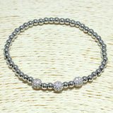 82039, STAINLESS STEEL BEAD STRETCHABLE BRACELET