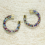 82362, GLITTER HOOP EARRING 1.75"