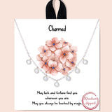 82445, "CHARMED" CUBIC ZIRCONIA STATION NECKLACE