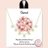 82445, "CHARMED" CUBIC ZIRCONIA STATION NECKLACE