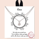 82447, "ONCE" BALL HANGING DOUBLE LAYERED NECKLACE