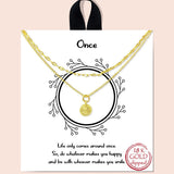82447, "ONCE" BALL HANGING DOUBLE LAYERED NECKLACE
