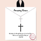 82454, "AMAZING GRACE" BALL CROSS NECKLACE