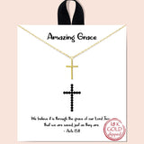 82454, "AMAZING GRACE" BALL CROSS NECKLACE