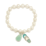 82669, SANDAL CHARM PEARL STRETCH BRACELET