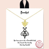 82762, "BEEAUTIFUL" DAINTY BEE NECKLACE