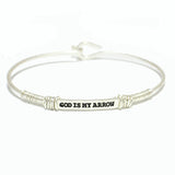 82967, "GOD IS MY ARROW" WIRE BRACELET