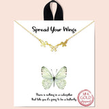 83122, "SPREAD YOUR WINGS" DAINTY BUTTERFLY CUBIC ZIRCONIA NECKLACE