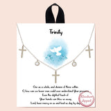 83270, "TRINITY" DAINTY CROSS CHARM NECKLACE