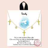 83270, "TRINITY" DAINTY CROSS CHARM NECKLACE