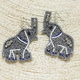 83393, SEED BEAD ELEPHANT EARRING
