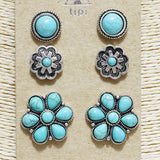 83406, WESTERN TURQUOISE STONE EARRING SET