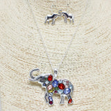 83488, ELEPHANT ACRYLIC STONE NECKLACE