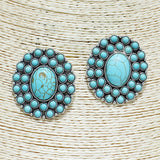 83520, WESTERN SEMI STONE EARRING