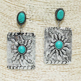 83551, HANDMADE WESTERN TURQUOISE STONE EARRING