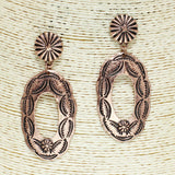 83554, WESTERN INDIAN COIN OVAL EARRING
