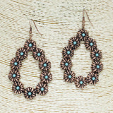 83742, WESTERN TEARDROP CONCHO EARRING