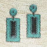 83744, INDIAN COIN RECTANGLE EARRING
