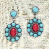 83753, WESTERN SEMI STONE EARRING