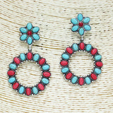 83755, WESTERN SEMI STONE EARRING