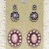 83768, 3PAIRS WESTERN EARRING SET