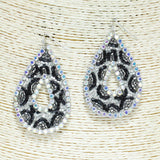 84066, LEOPARD GLITTER TEARSEED BEADED EARRING