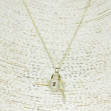 84128, PAVE LOCK N HEART KEY NECKACE *STAINLESS STEEL