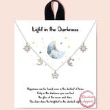 84207, "LIGHT IN THE DARKNESS" MOON N STAR STATION NECKLACE