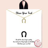 84208, "BLAZE YOUR TRAIL" DAINTY HORSESHOE NECKLACE