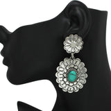 84369, WESTERN CONCHO DANGLE EARRING
