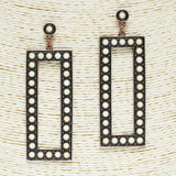 84371, WESTERN SEMI STONE RECTANGULAR EARRING