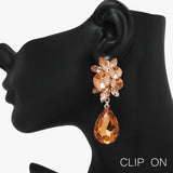 84413, CRYSTAL RHINESTONE CLIP ON EARRING