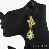 84413, CRYSTAL RHINESTONE CLIP ON EARRING