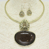 84483, BUBBLE GLASS STONE CHOKER NECKLACE