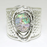 84484, HAMMERED W/ SEMI STONE CUFF BRACELET