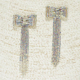 84566, RIBBON CRYSTAL RHINESTONE EARRING