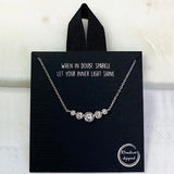 84605, FIVE CUBIC ZIRCONIA CURVED NECKLACE