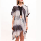 84795, TWO TONE WITH SILVER GLITTER FABRIC KIMONO