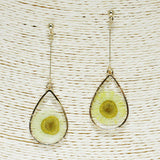 84842, TEARDROP PRESSED SUNFLOWER EARRING