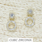 84903, ROUND BAGUETTE CUBIC ZIRCONIA EARRING