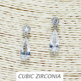 84905, TEARDROP CUBIC ZIRCONIA EARRING
