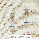 84905, TEARDROP CUBIC ZIRCONIA EARRING