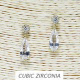 84905, TEARDROP CUBIC ZIRCONIA EARRING