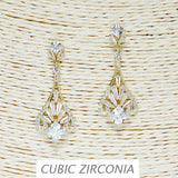 84907, BAGUETTE CUBIC ZIRCONIA EARRING