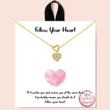 84974, "FOLLOW YOUR HEART" DAINTY PAVE HEART NECKLACE